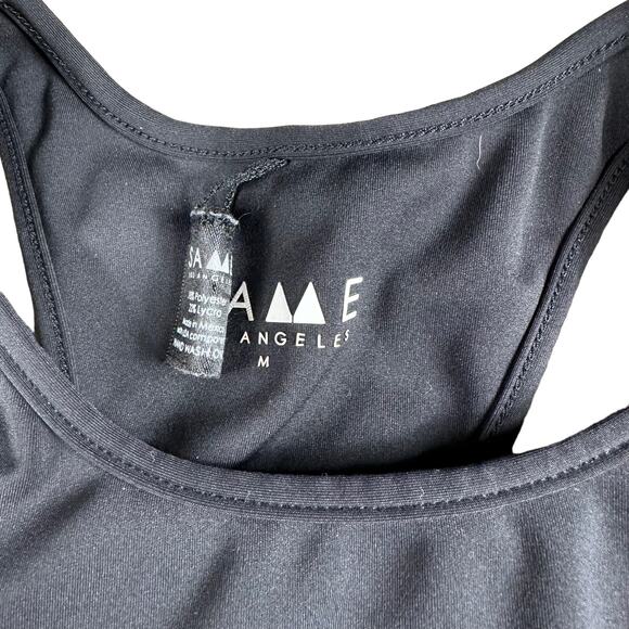 SAME LOS ANGELES Black Two Piece Workout Set Size Medium Bra Top Shorts M - Picture 5 of 7